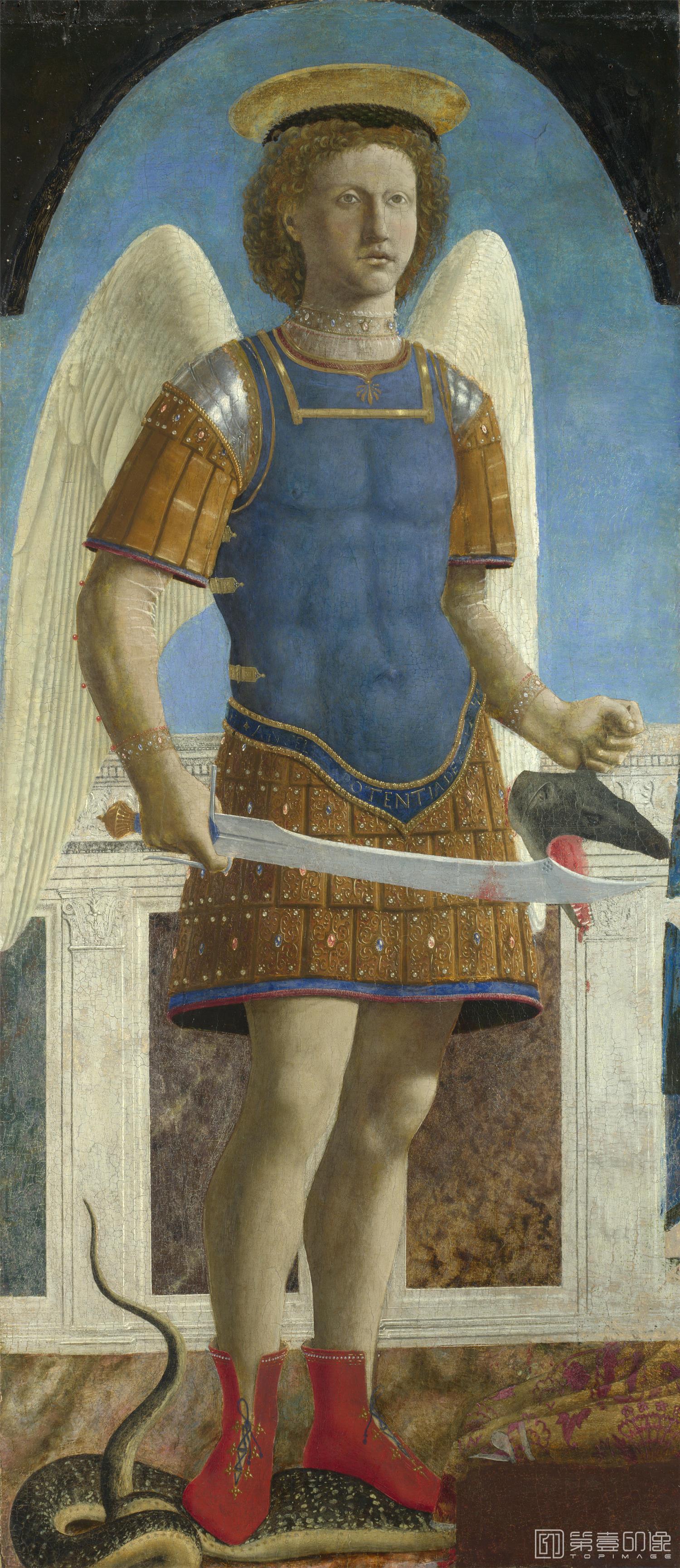 油画-大英博物馆藏画-Piero della Francesca - Saint Michael-1962